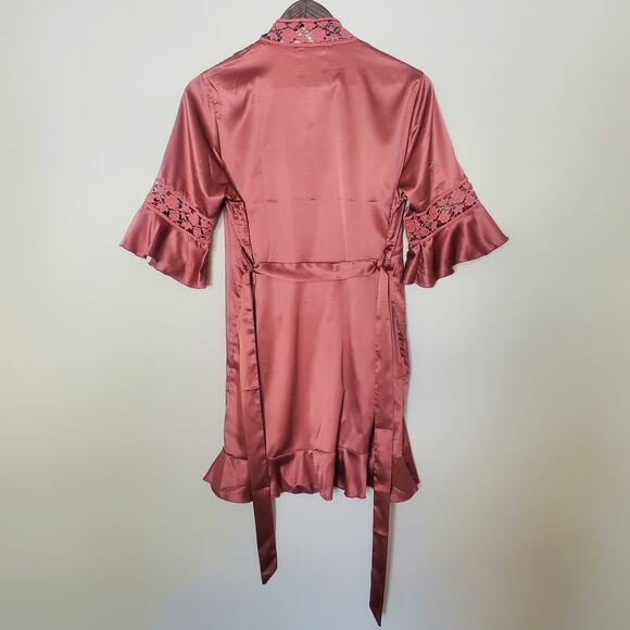 Terracotta Bridesmaid Robe Bridal Party Robe Satin Robe PLUS SIZE - Picture 5 of 8